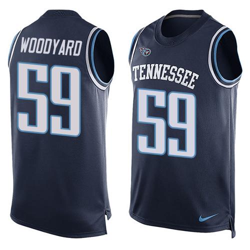 Nike Titans #59 Wesley Woodyard Navy Blue Alternate Men's Stitched NFL Limited Tank Top Jersey